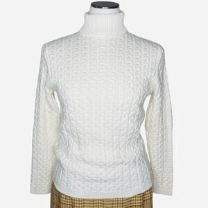 Studio Works Cable Knit Turtleneck Sweater size Small